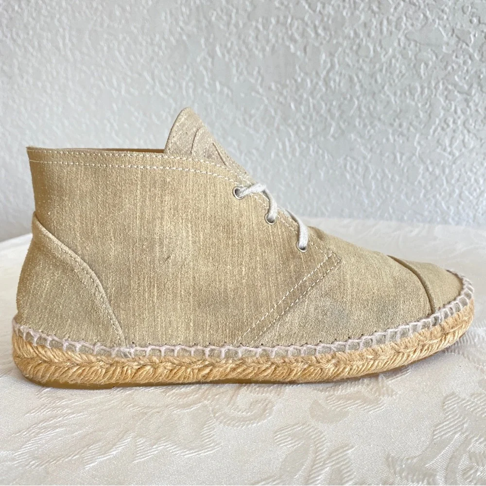 CHANEL beige Suede High Top Espadrilles